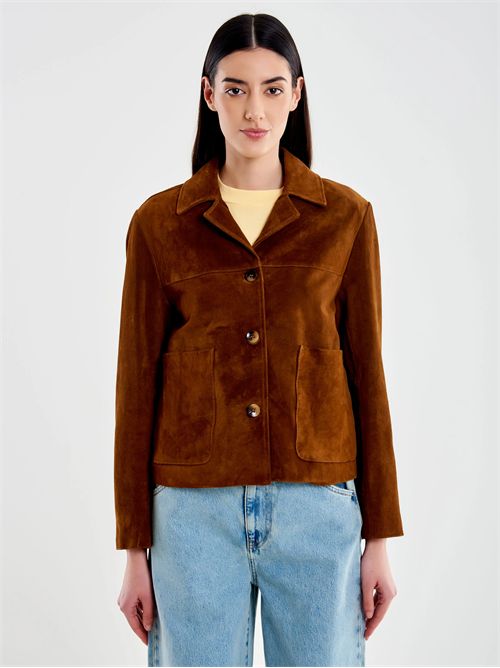 Giacca Corta in Pelle VICOLO | TD0148COGNAC